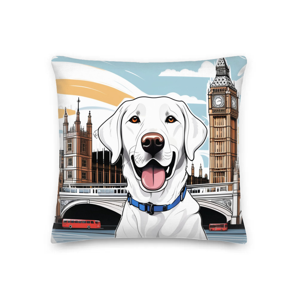 PugMug Custom White Labrador Retriever Premium Pillow