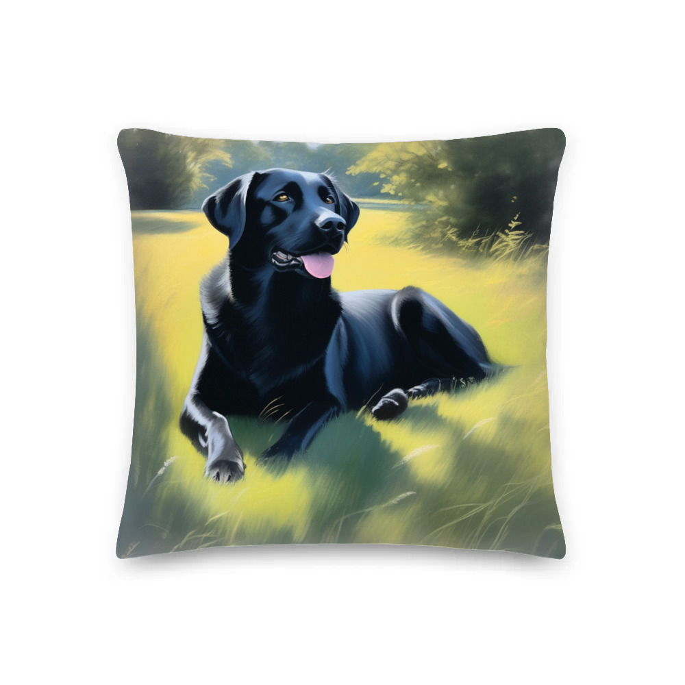 PugMug Custom Black Labrador Retriever Premium Pillow