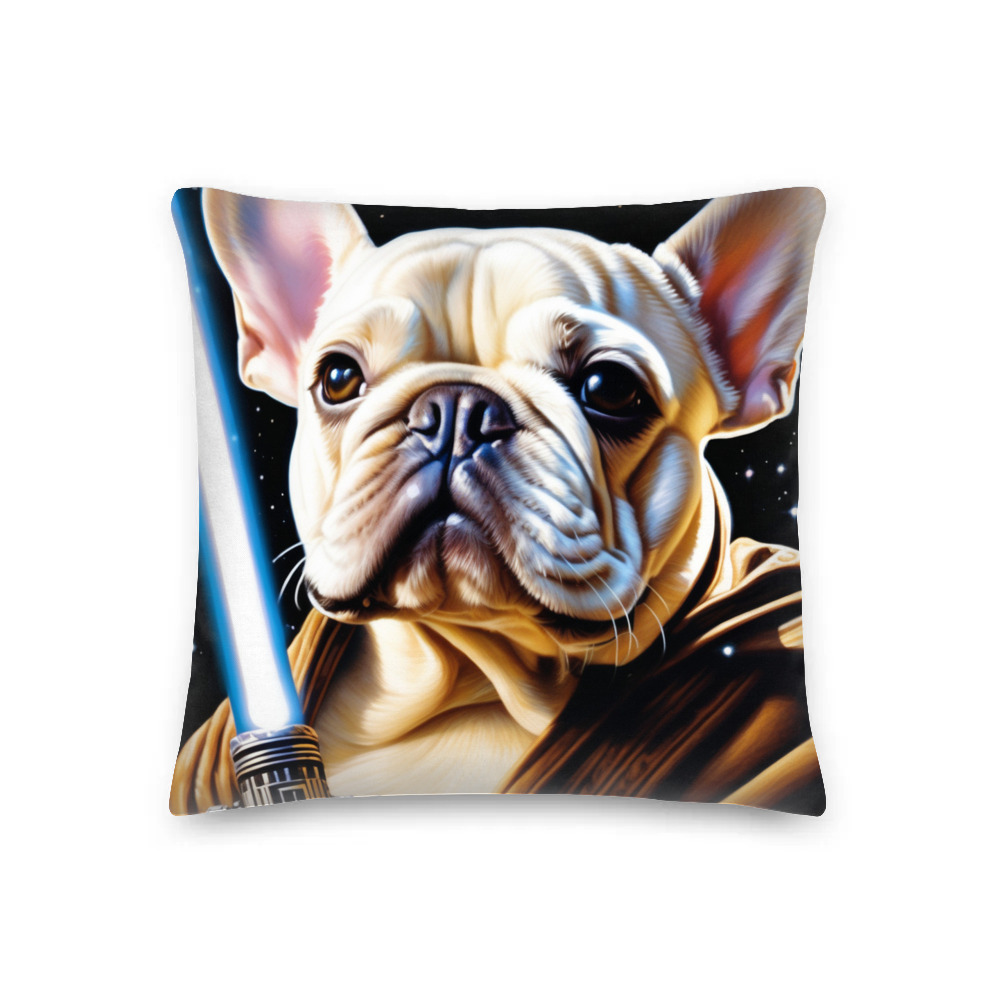 PugMug Custom White French Bulldog Premium Pillow