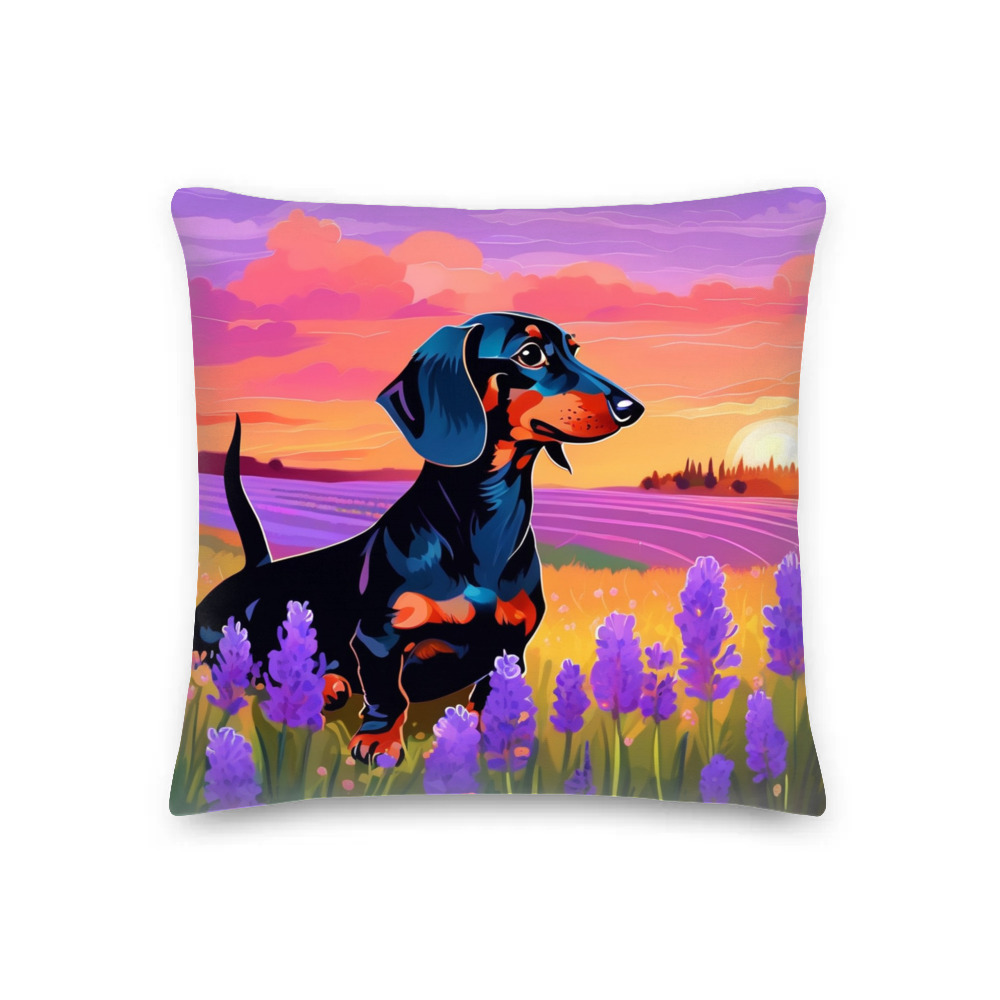 PugMug Custom Black Dachshund Premium Pillow