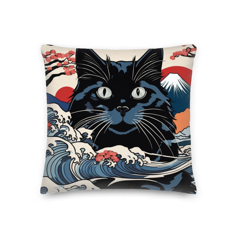 PugMug Custom Black Ragdoll Cat Premium Pillow