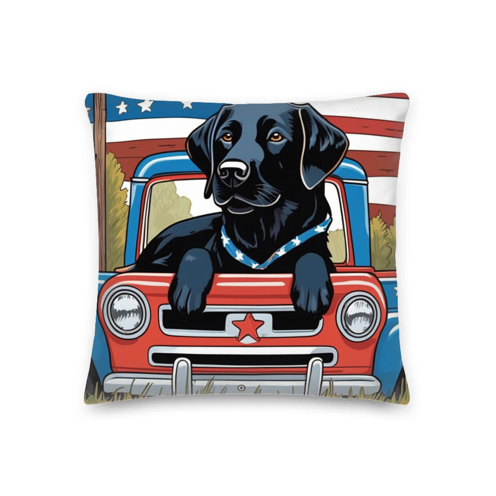PugMug Custom Black Labrador Retriever Premium Pillow