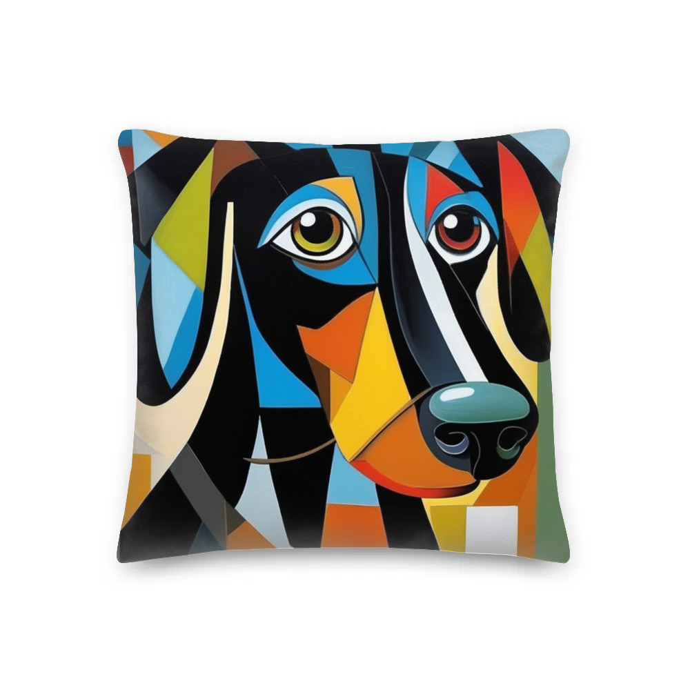 PugMug Custom Black Dachshund Premium Pillow