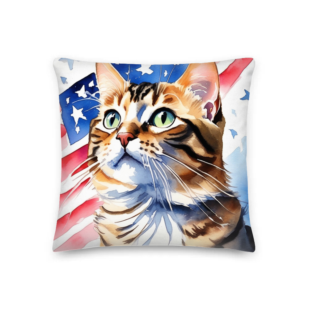 PugMug Custom Tabby Exotic Cat Premium Pillow