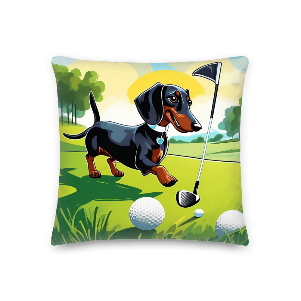 PugMug Custom Black Dachshund Premium Pillow