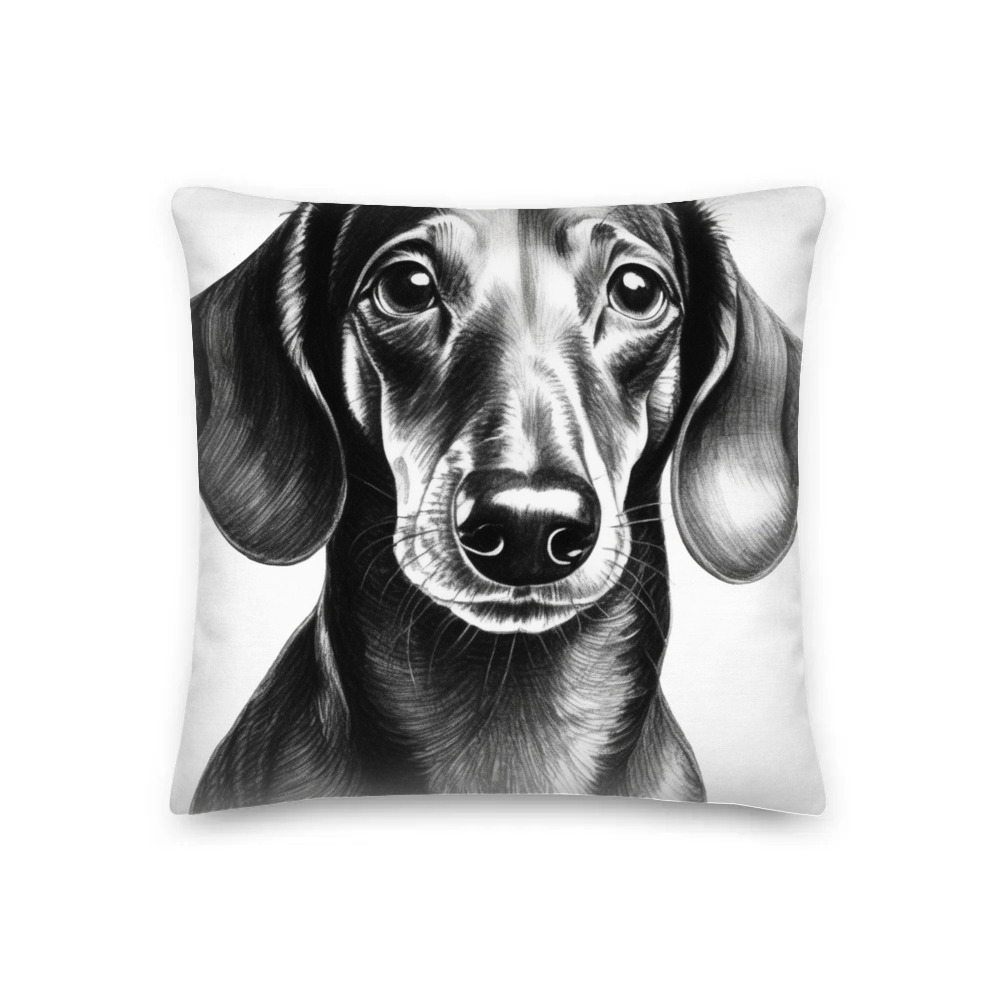 PugMug Custom Black Dachshund Premium Pillow