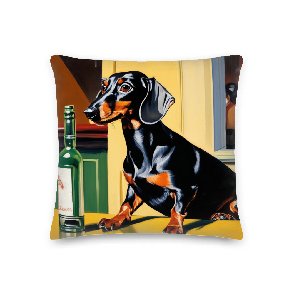 PugMug Custom Black Dachshund Premium Pillow
