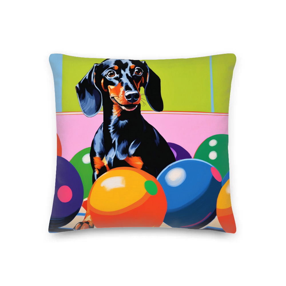 PugMug Custom Black Dachshund Premium Pillow