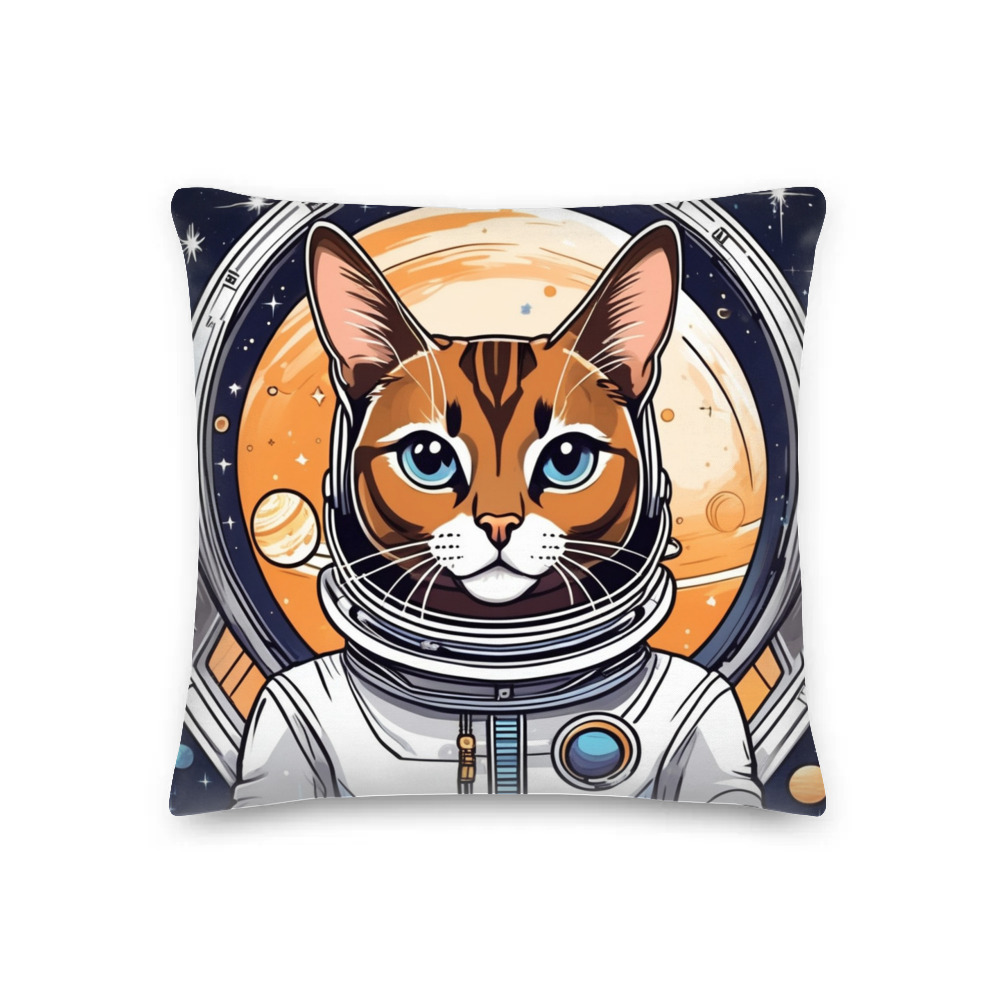 PugMug Custom Tabby Abyssinian Cat Premium Pillow