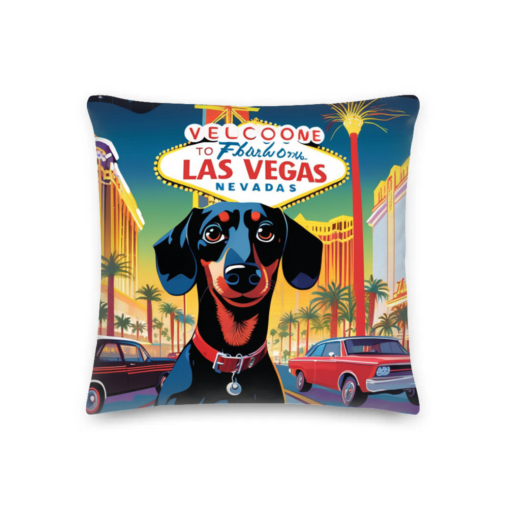 PugMug Custom Black Dachshund Premium Pillow