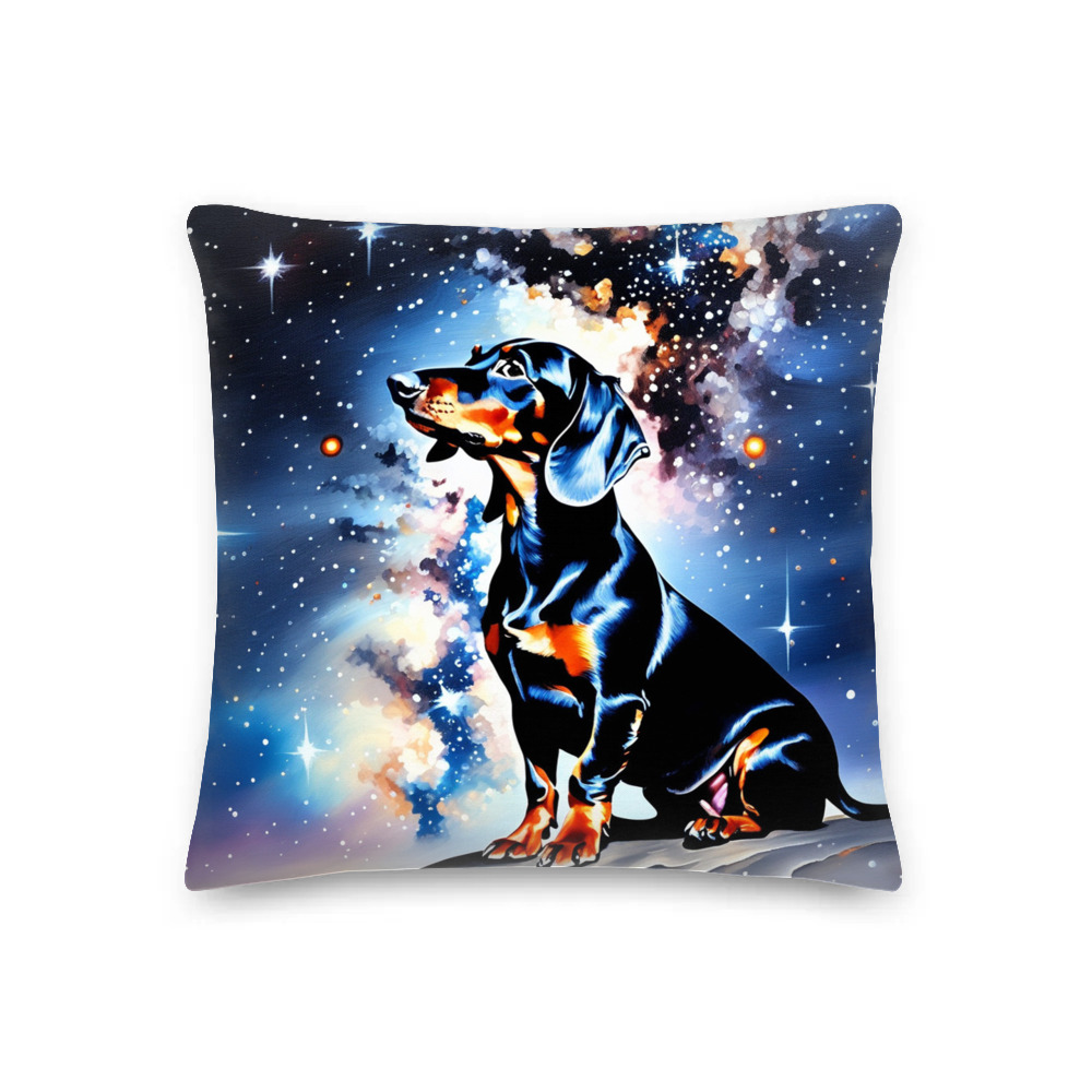 PugMug Custom Black Dachshund Premium Pillow