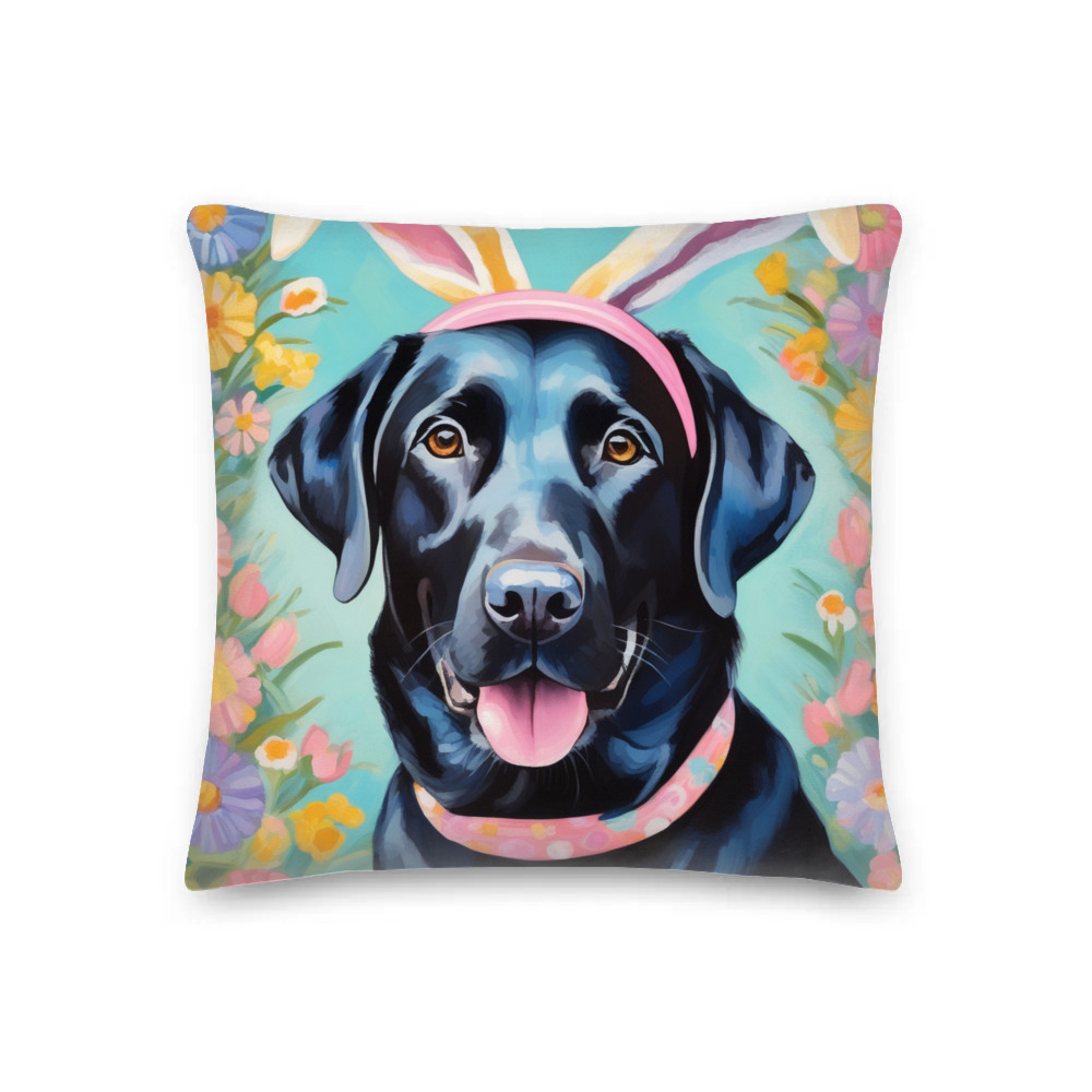 PugMug Custom Black Labrador Retriever Premium Pillow