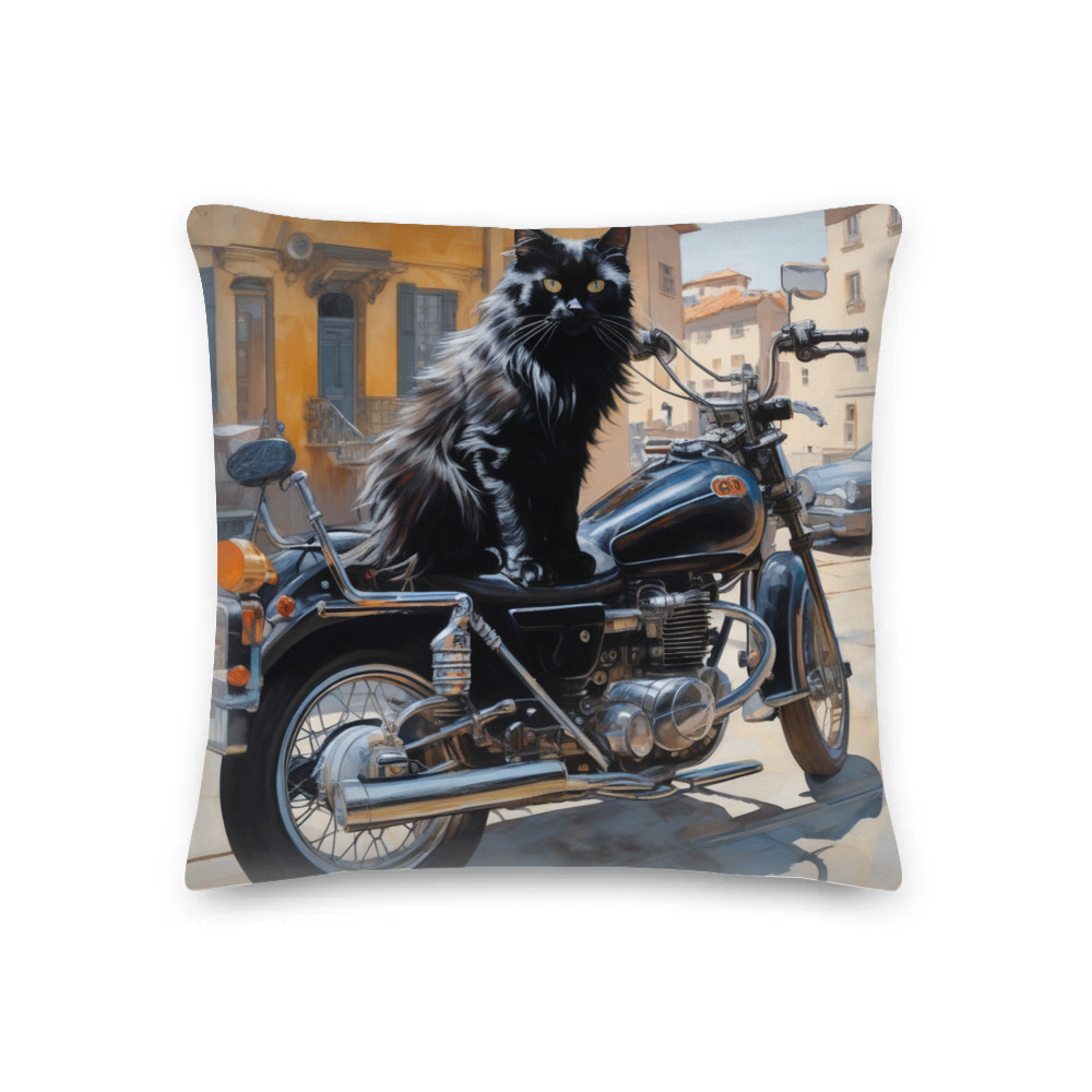 PugMug Custom Black Ragdoll Cat Premium Pillow