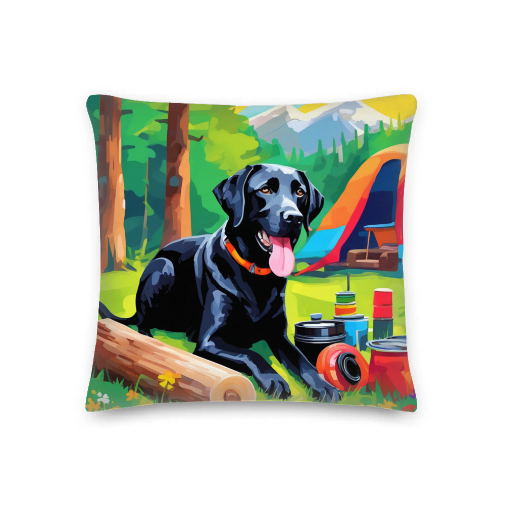PugMug Custom Black Labrador Retriever Premium Pillow