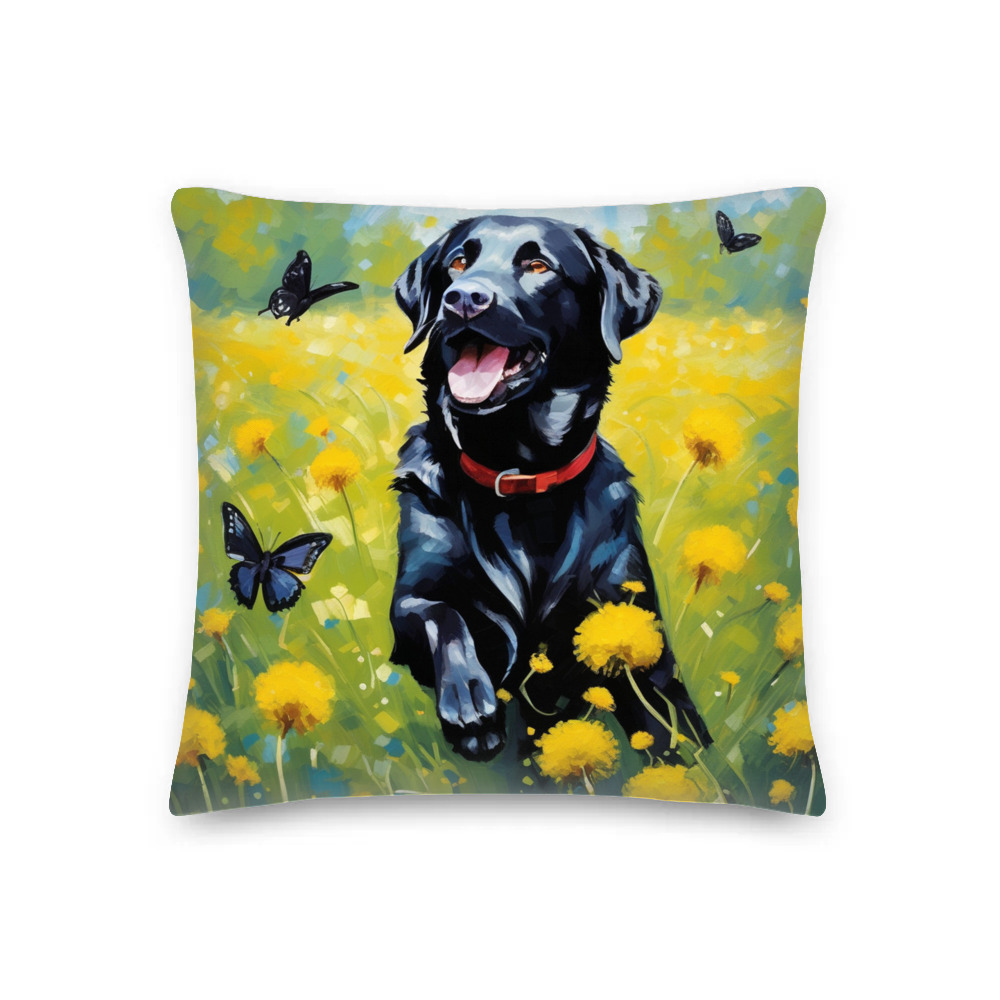 PugMug Custom Black Labrador Retriever Premium Pillow