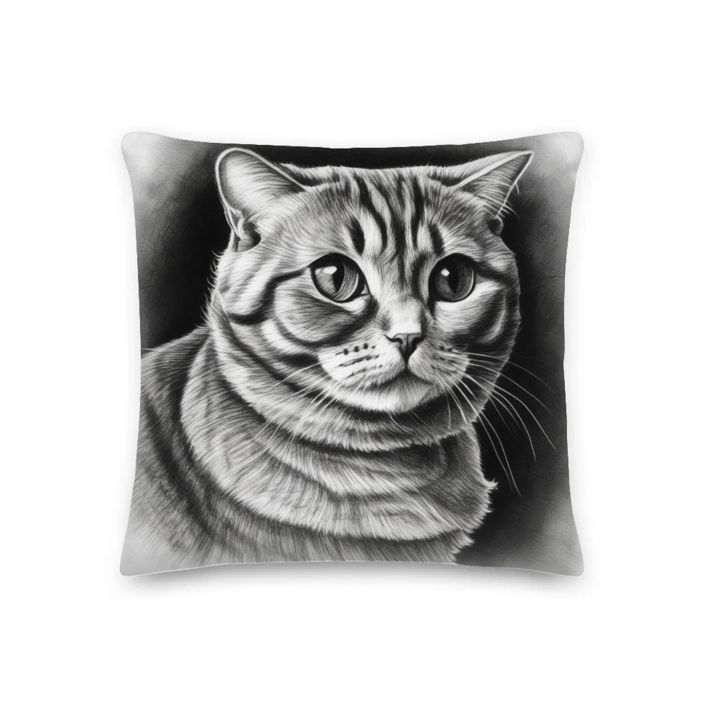 PugMug Custom Tabby Scottish Fold Cat Premium Pillow