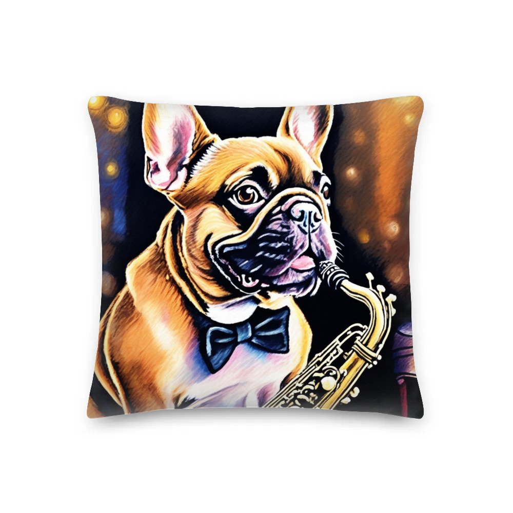 PugMug Custom Tan French Bulldog Premium Pillow