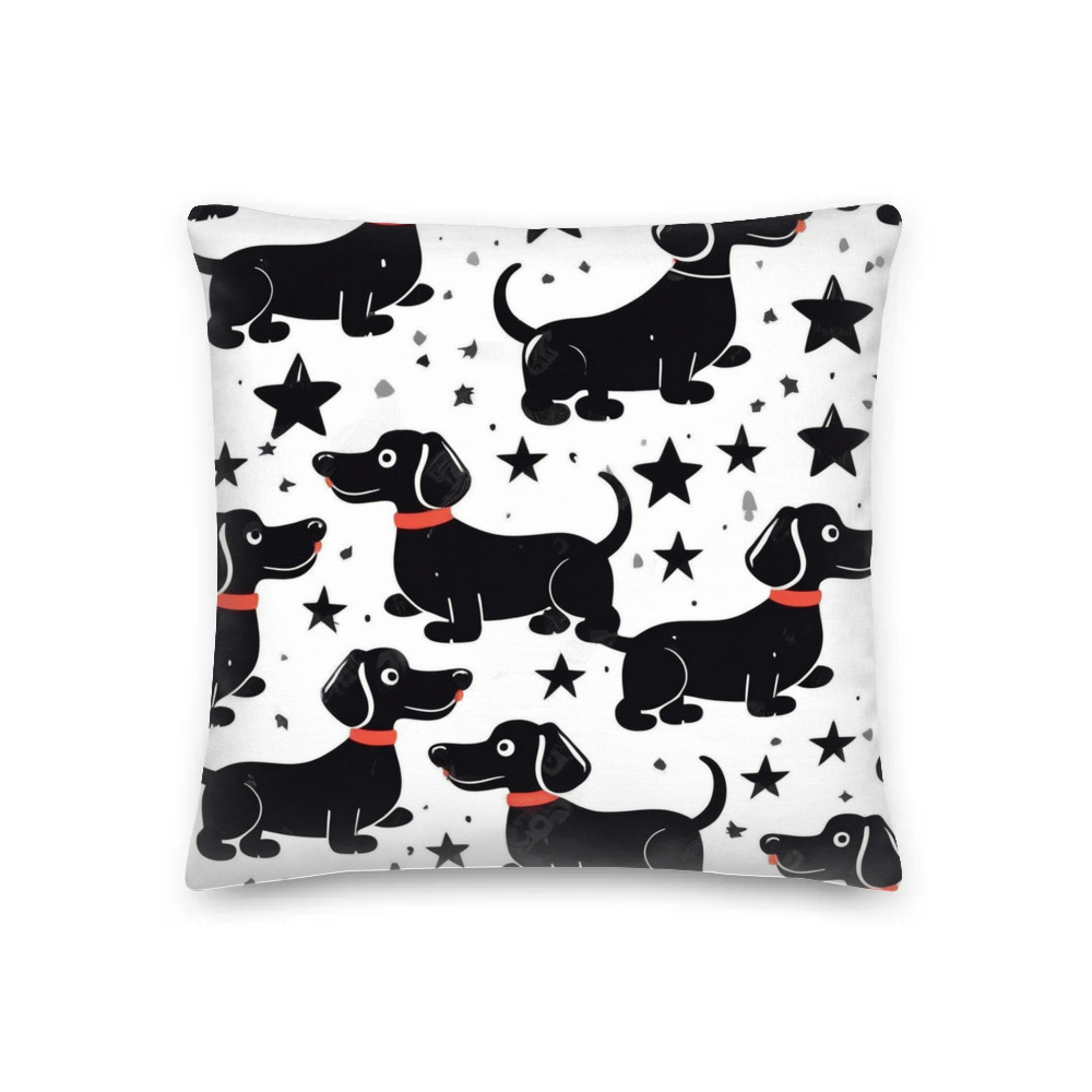 PugMug Custom Black Dachshund Premium Pillow