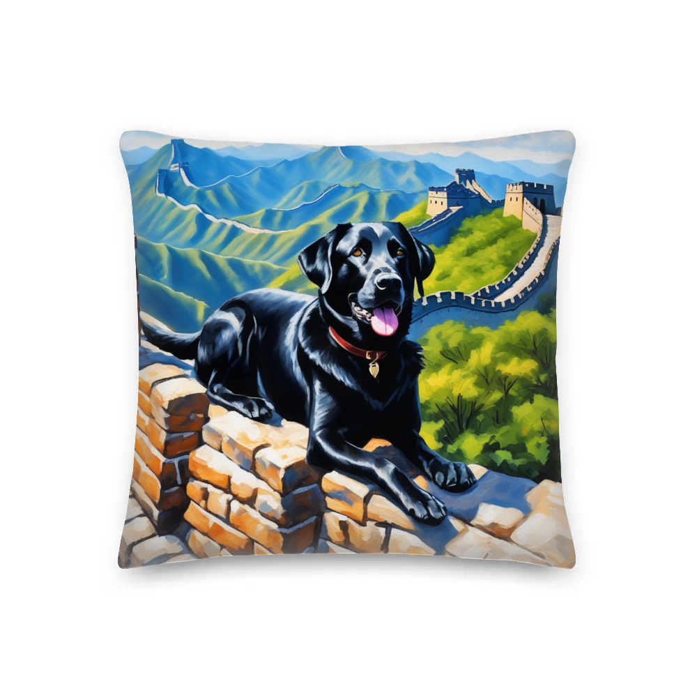 PugMug Custom Black Labrador Retriever Premium Pillow