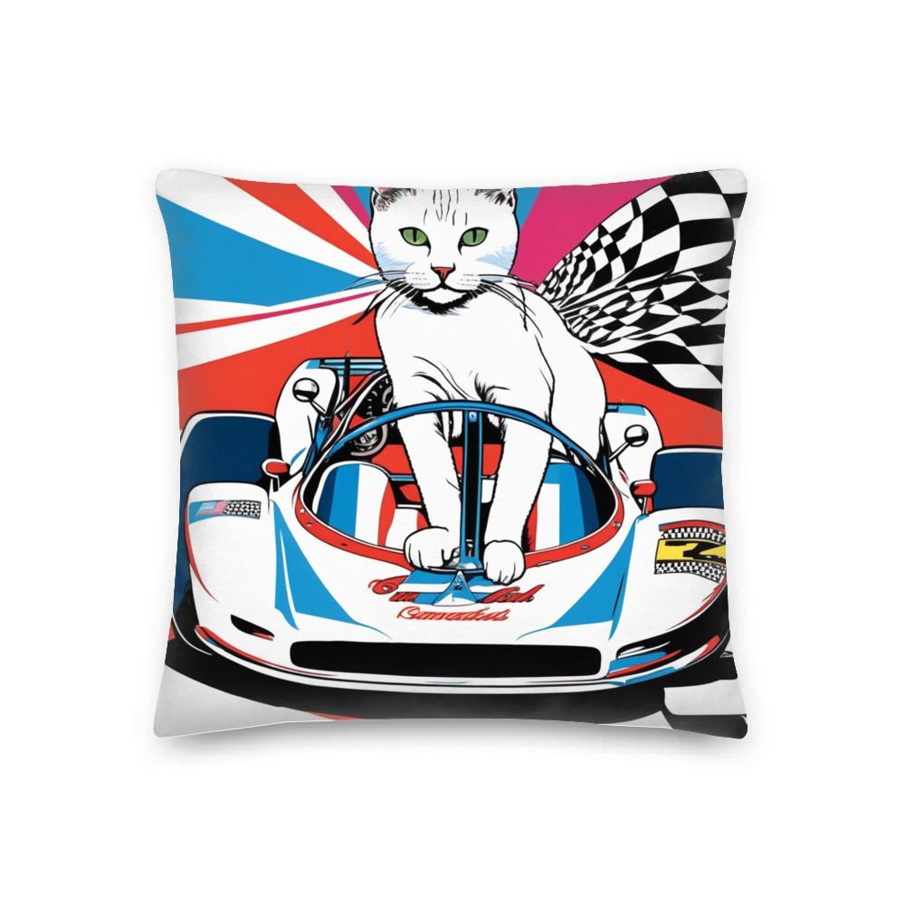 PugMug Custom White Companion Cat Premium Pillow