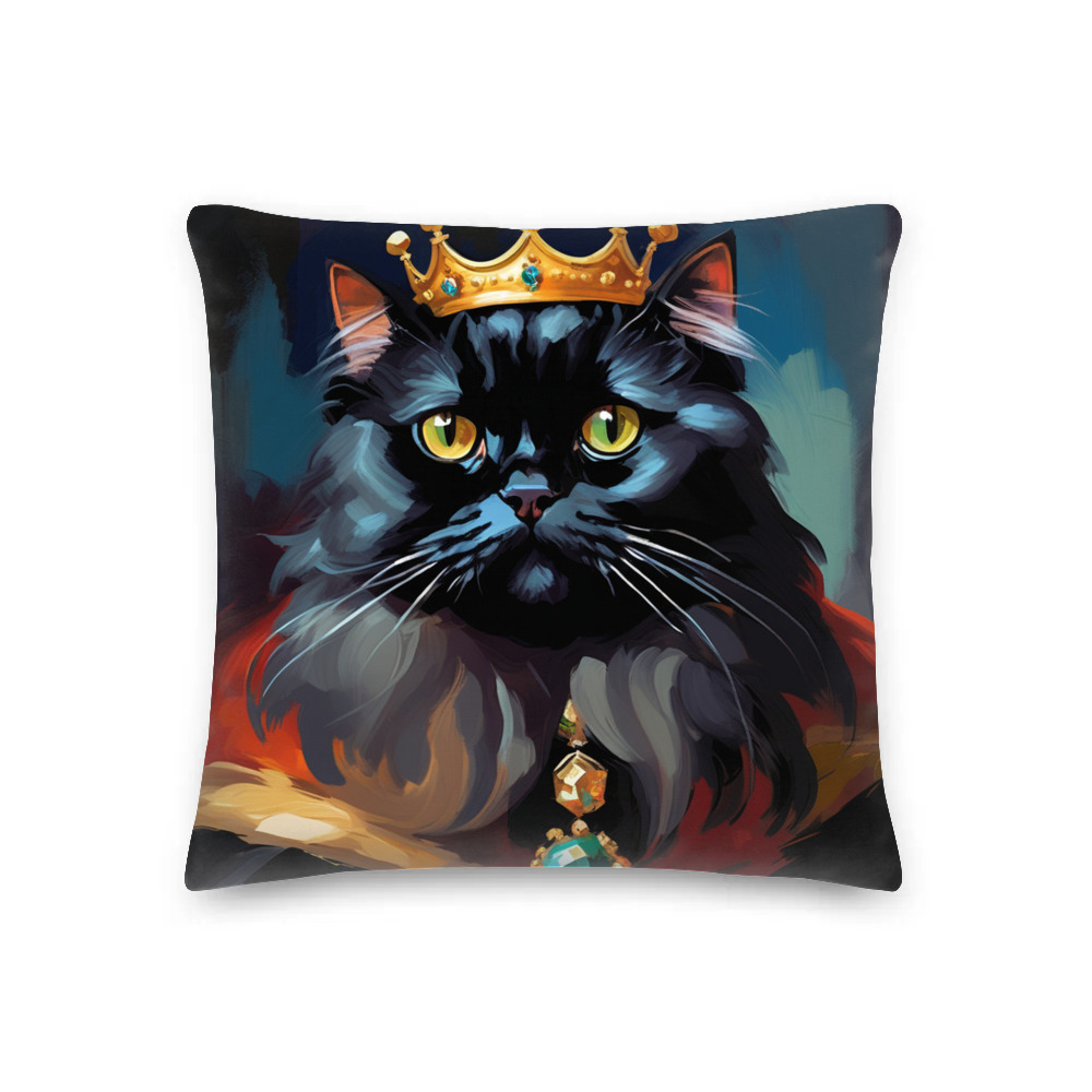 PugMug Custom Black Persian Cat Premium Pillow