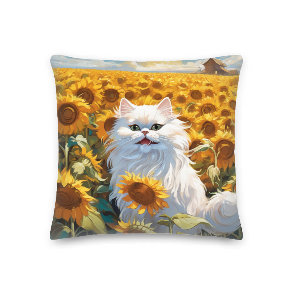 PugMug Custom White Persian Cat Premium Pillow