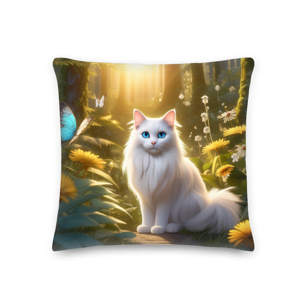 PugMug Custom White Ragdoll Cat Premium Pillow