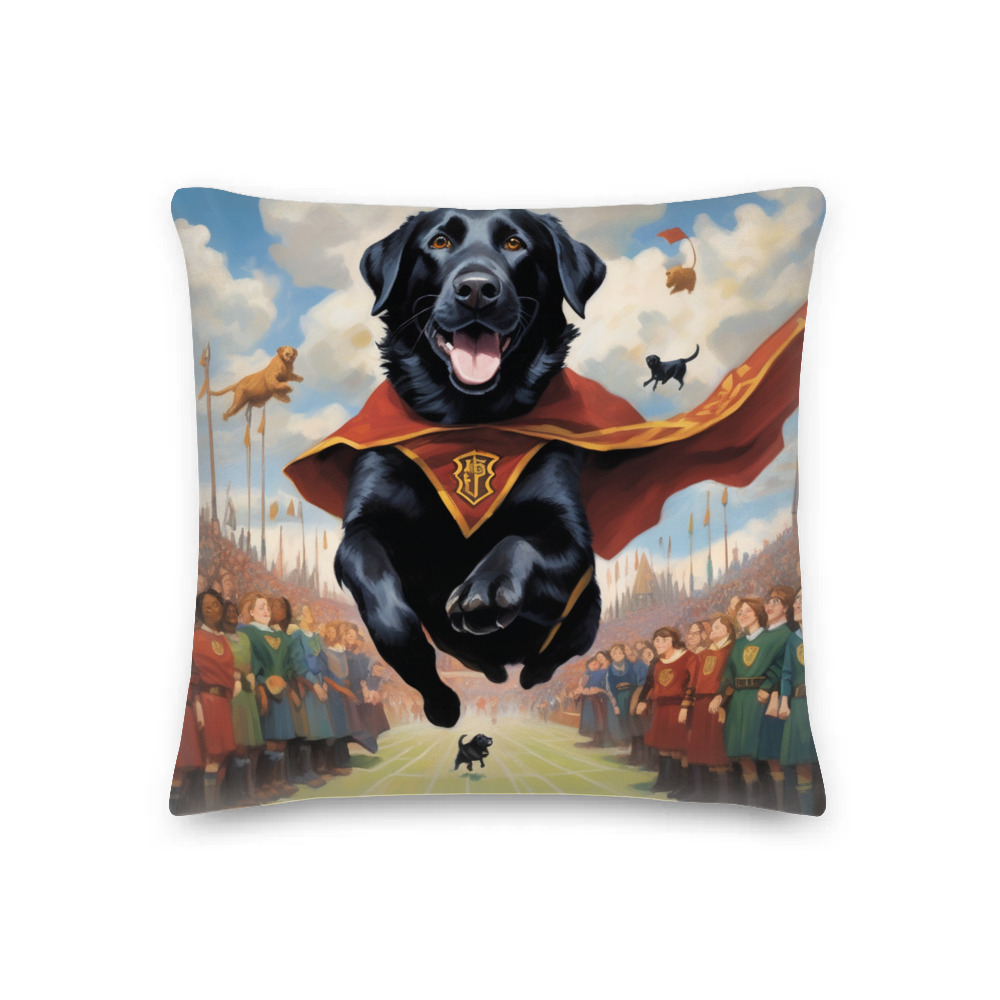 PugMug Custom Black Labrador Retriever Premium Pillow