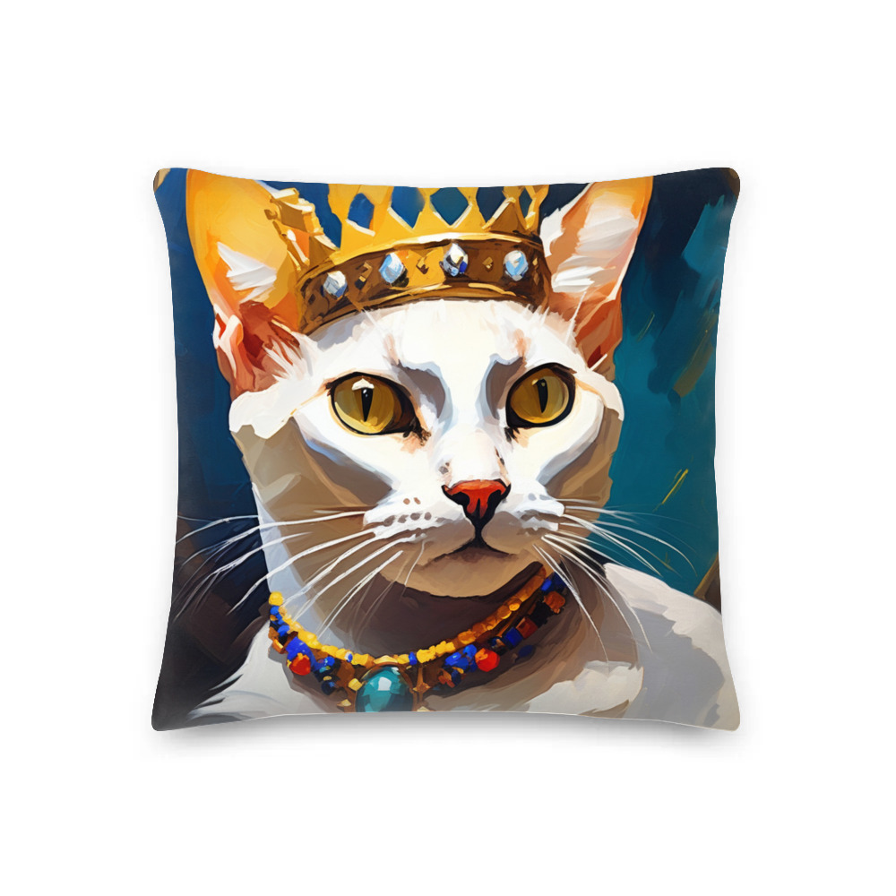 PugMug Custom White Abyssinian Cat Premium Pillow