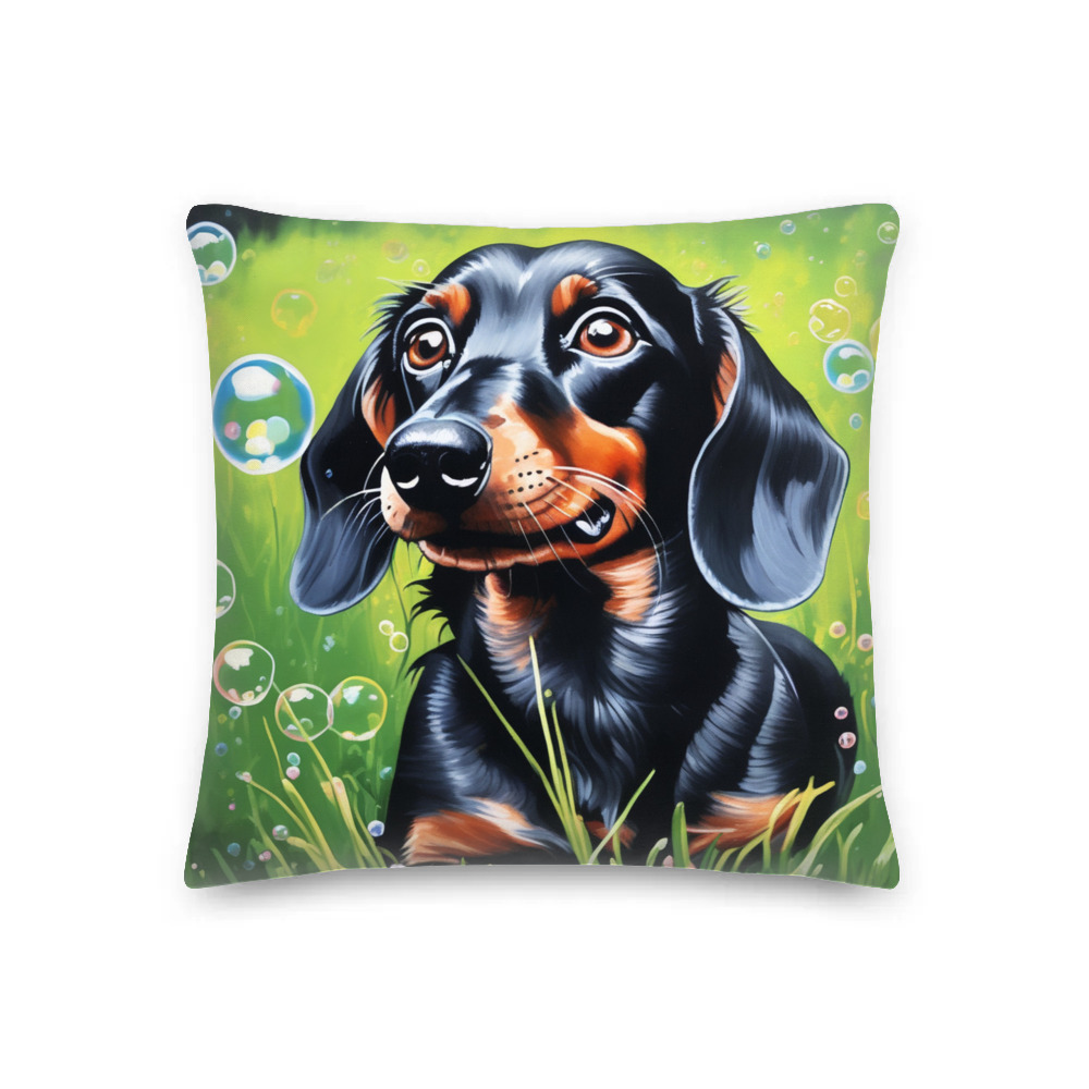 PugMug Custom Black Dachshund Premium Pillow