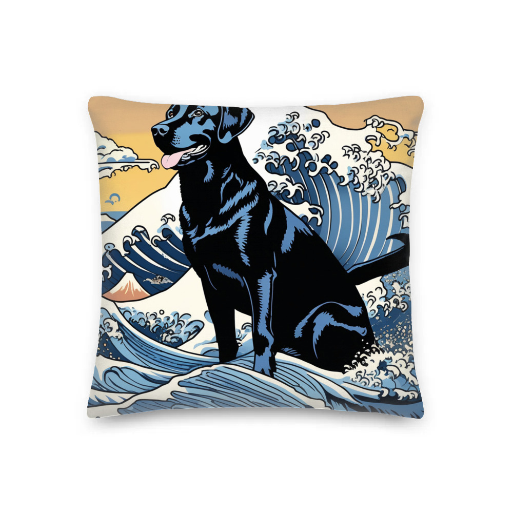 PugMug Custom Black Labrador Retriever Premium Pillow