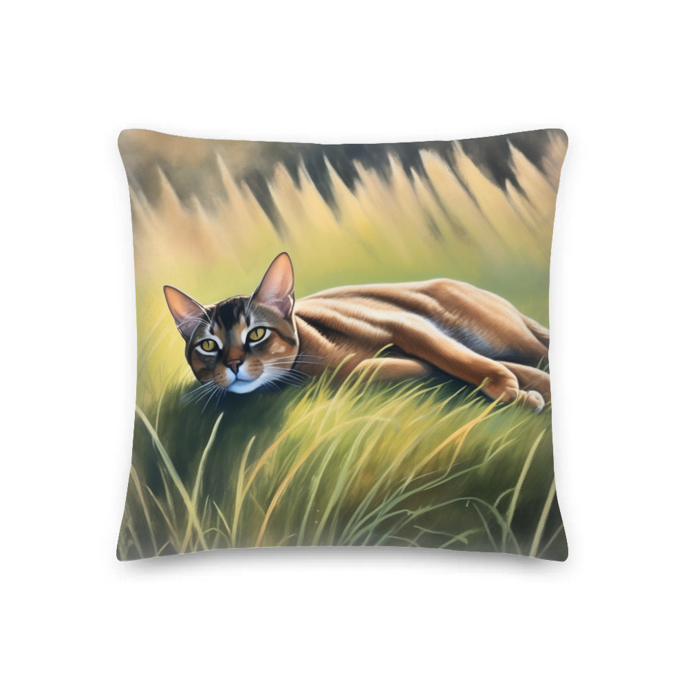 PugMug Custom Tabby Abyssinian Cat Premium Pillow