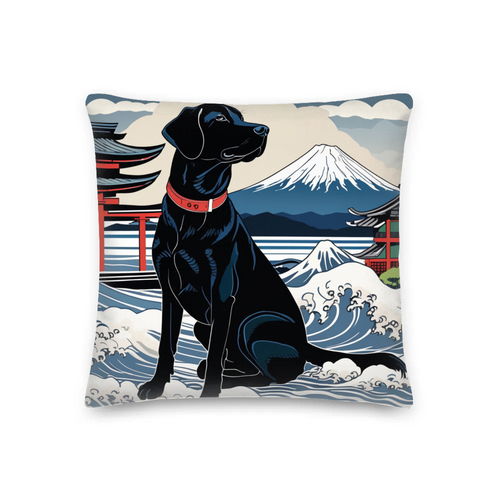 PugMug Custom Black Labrador Retriever Premium Pillow