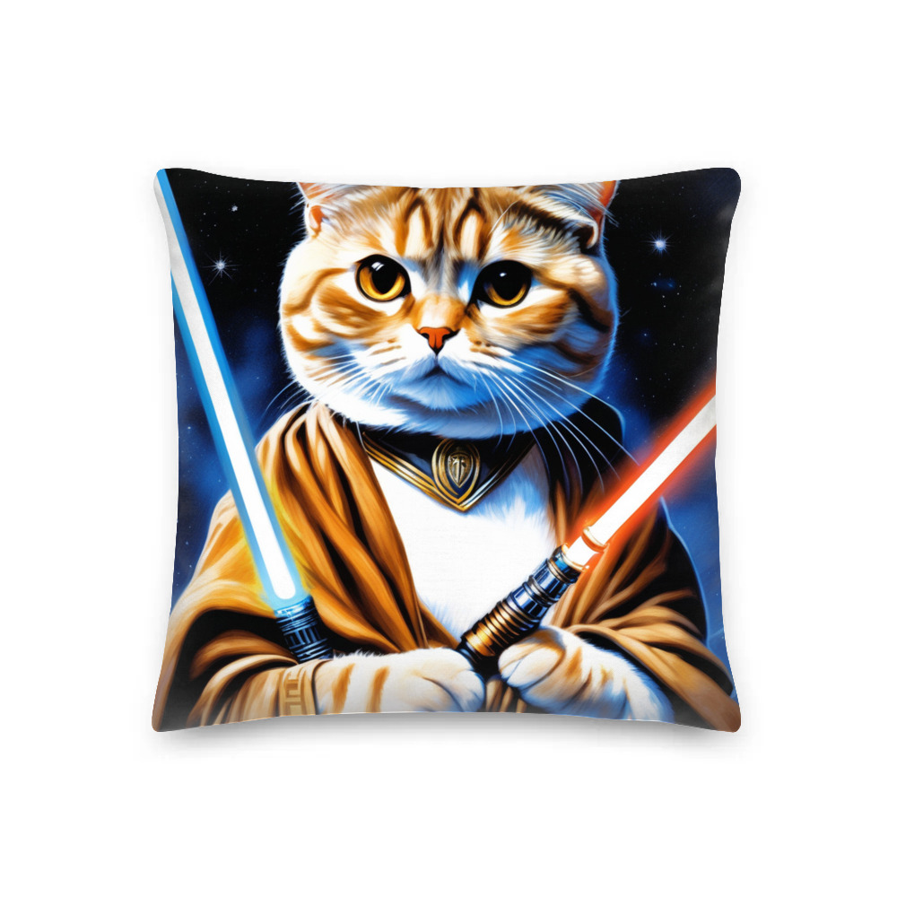 PugMug Custom Tabby Scottish Fold Cat Premium Pillow