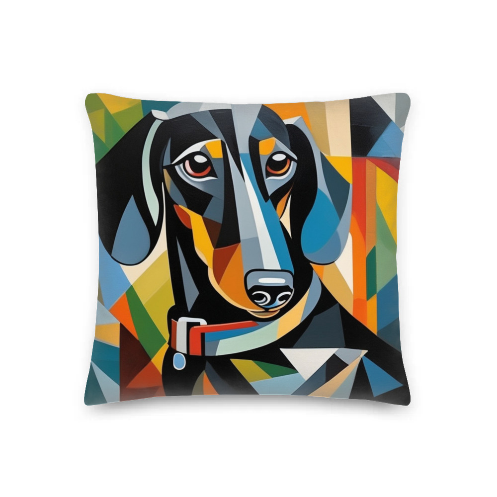 PugMug Custom Black Dachshund Premium Pillow