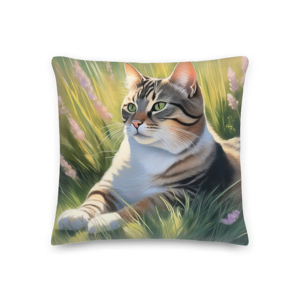 PugMug Custom Tabby Companion Cat Premium Pillow