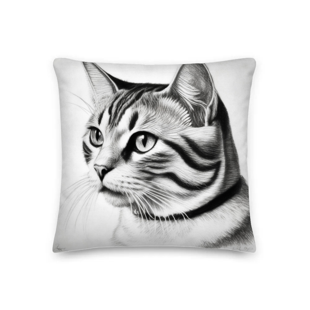 PugMug Custom White American Shorthair Cat Premium Pillow