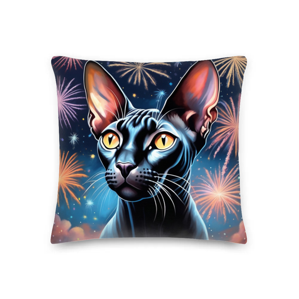 PugMug Custom Black Sphynx Cat Premium Pillow