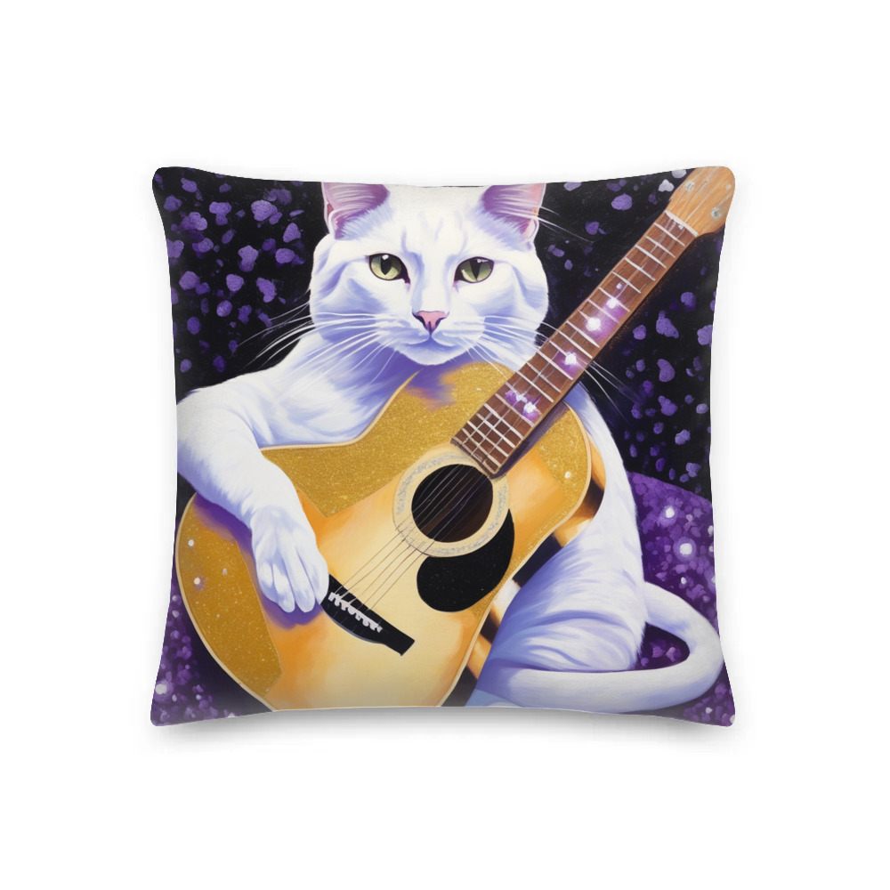 PugMug Custom White Companion Cat Premium Pillow