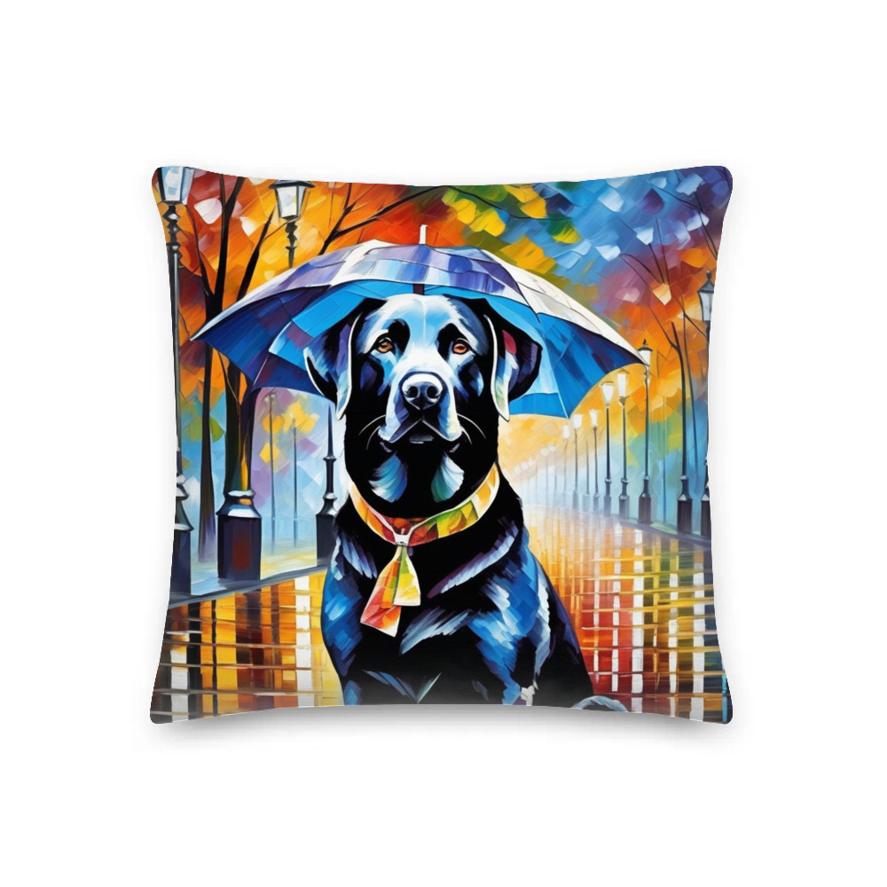 PugMug Custom Black Labrador Retriever Premium Pillow