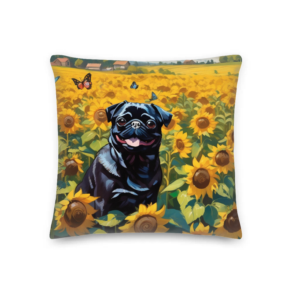 PugMug Custom Black Pug Premium Pillow