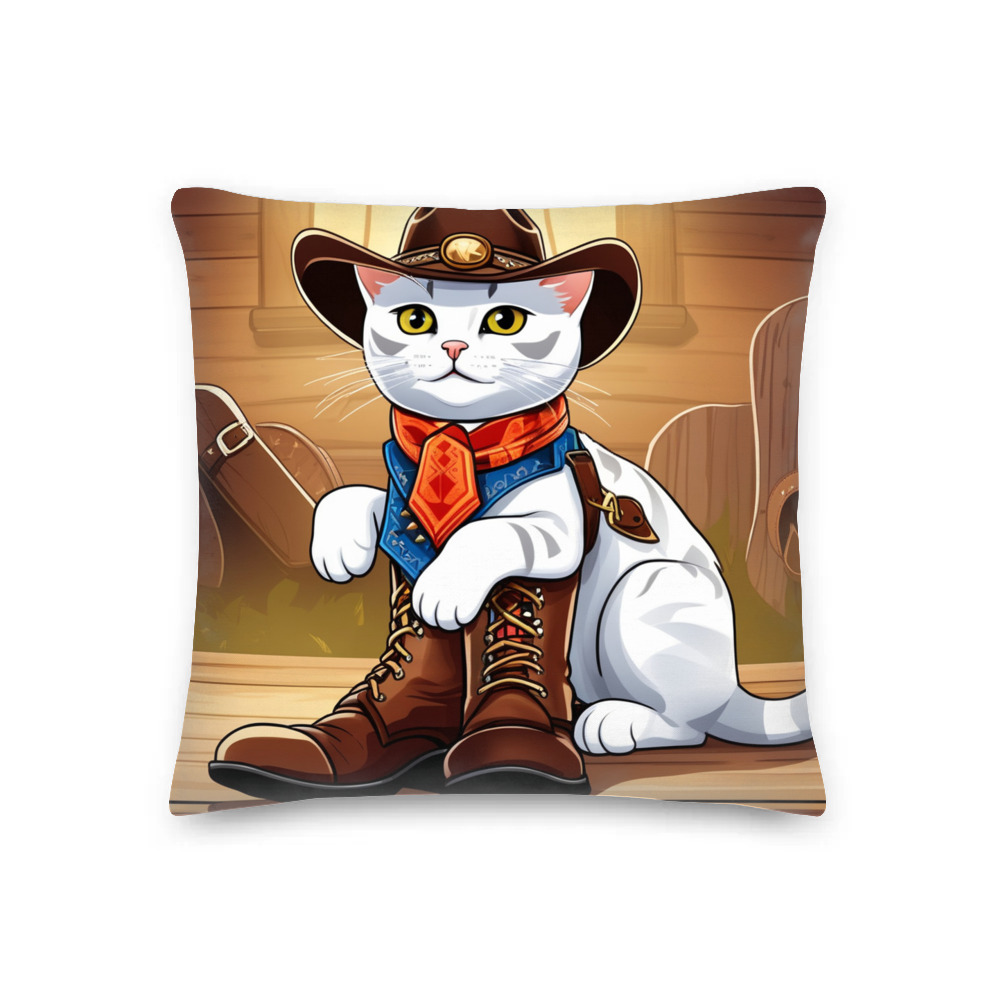 PugMug Custom White American Shorthair Cat Premium Pillow