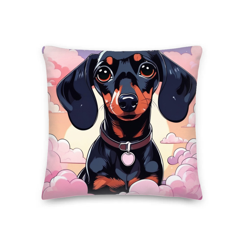 PugMug Custom Black Dachshund Premium Pillow