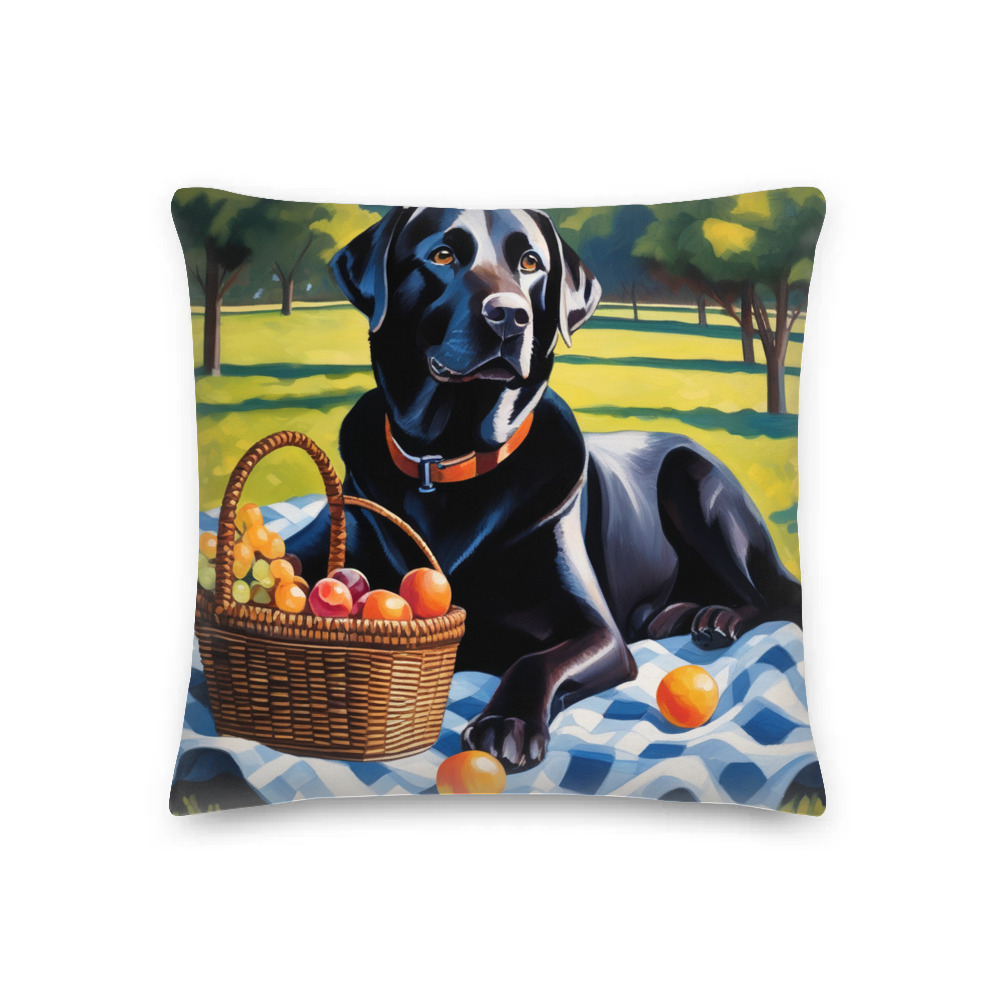 PugMug Custom Black Labrador Retriever Premium Pillow