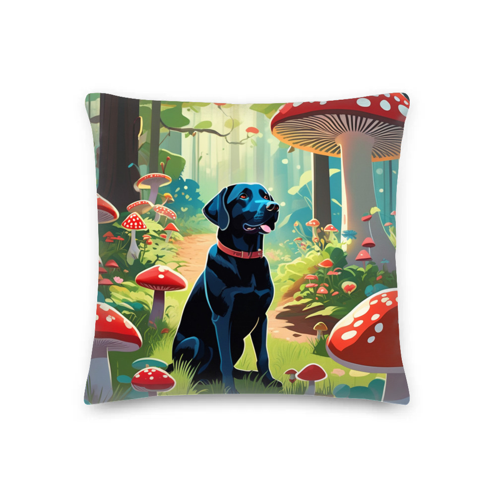 PugMug Custom Black Labrador Retriever Premium Pillow