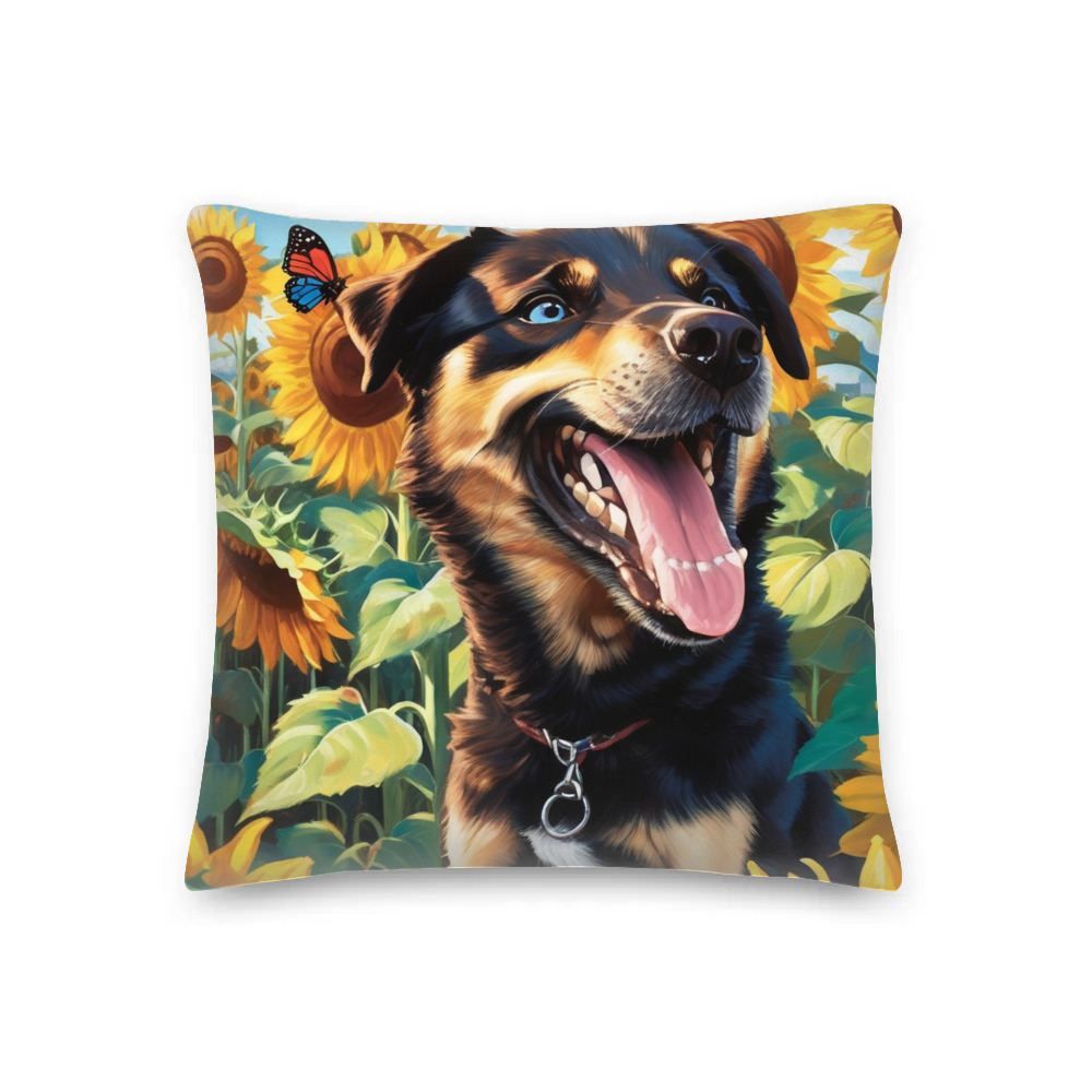 PugMug Custom Blue Premium Pillow