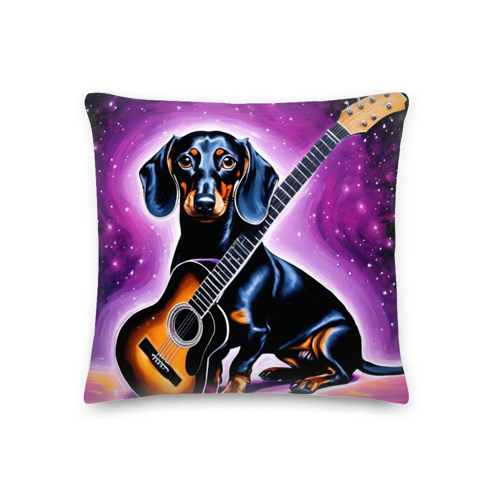 PugMug Custom Black Dachshund Premium Pillow