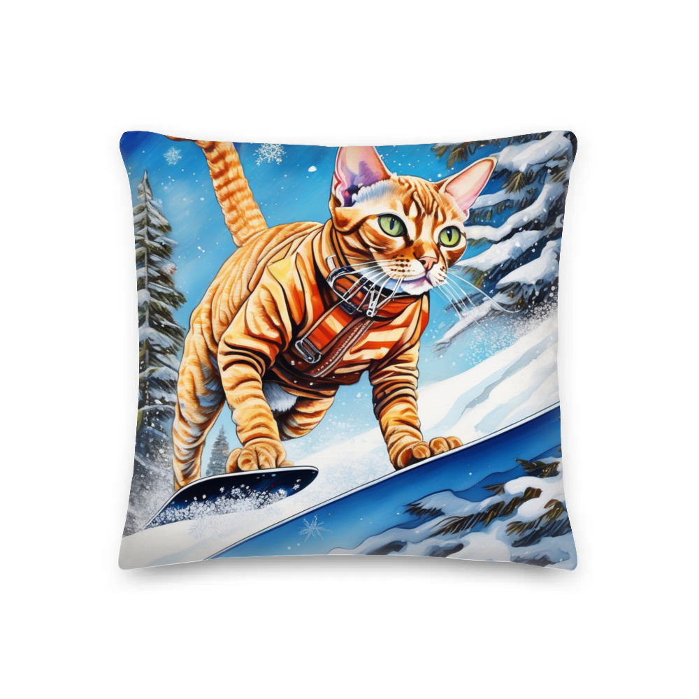 PugMug Custom Tabby Devon Rex Cat Premium Pillow
