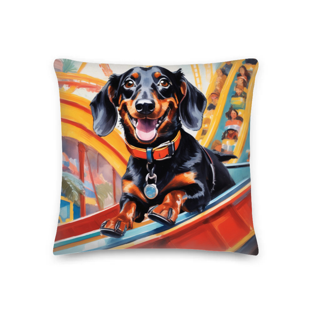 PugMug Custom Black Dachshund Premium Pillow
