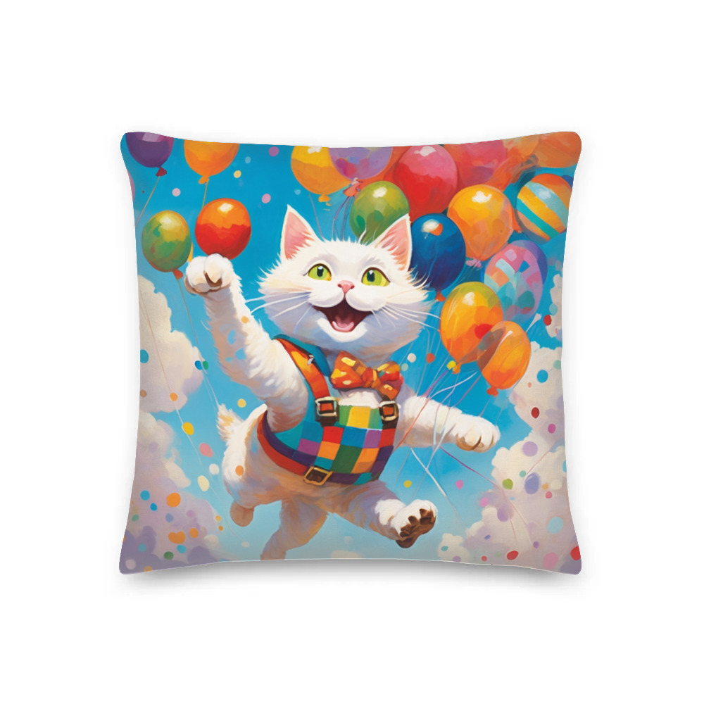 PugMug Custom White Companion Cat Premium Pillow